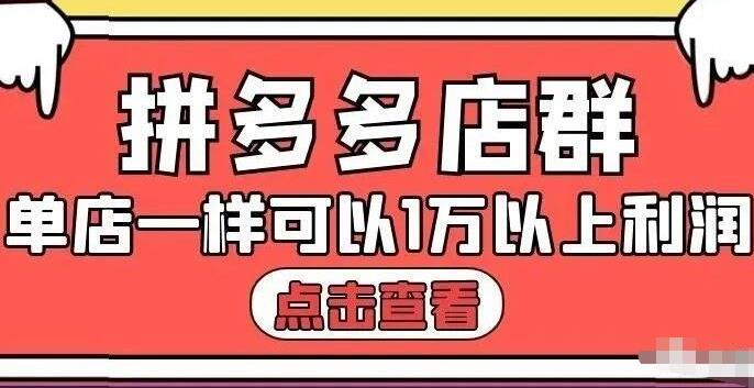 拼多多店群单店一样可以产出1万5以上利润【付费文章】-云创网-综合网创资源
