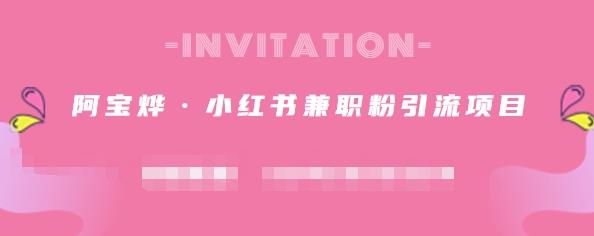 阿宝烨·小红书兼职粉引流项目，流量大，引流效果好【视频课程】-云创网-综合网创资源