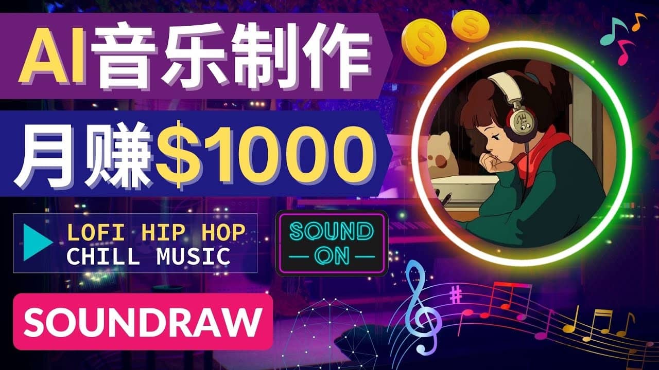 无需任何音乐基础： 使用AI软件制作Lofi Hip Hop Chill Music 月赚1000美元-云创网-综合网创资源