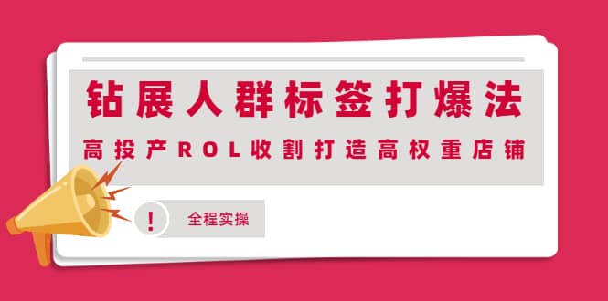 钻展人群标签打爆法，高投产ROL收割打造高权重店铺(全程实操)-云创网-综合网创资源