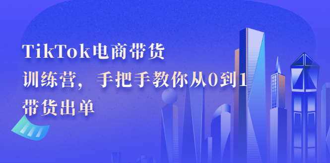 TikTok电商带货训练营，手把手教你从0到1带货出单-云创网-综合网创资源