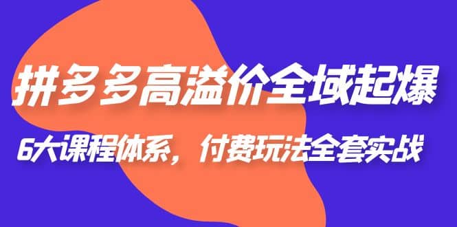 拼多多-高溢价 全域 起爆，6大课程体系，付费玩法全套实战-云创网-综合网创资源