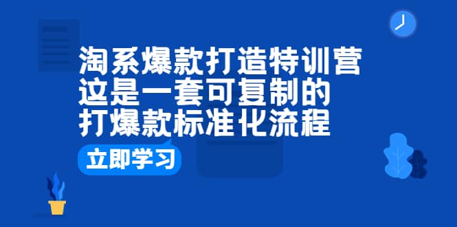 淘系爆款打造特训营：这是一套可复制的打爆款标准化流程-云创网-综合网创资源