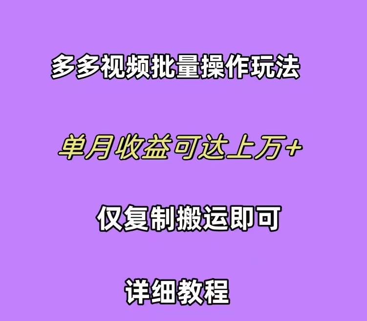 拼多多视频带货快速过爆款选品教程 每天轻轻松松赚取三位数佣金 小白必-云创网-综合网创资源