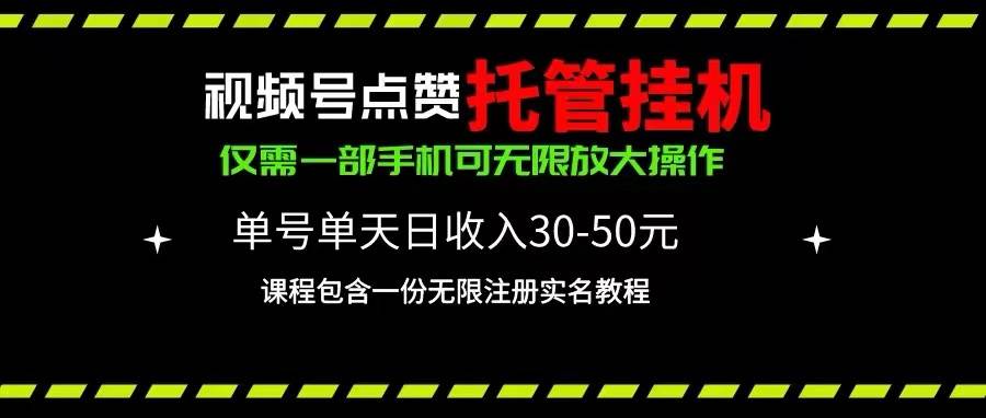 视频号点赞托管挂机，单号单天利润30~50，一部手机无限放大（附带无限…-云创网-综合网创资源