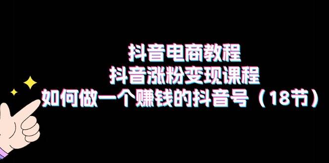 抖音电商教程：抖音涨粉变现课程：如何做一个赚钱的抖音号（18节）-云创网-综合网创资源