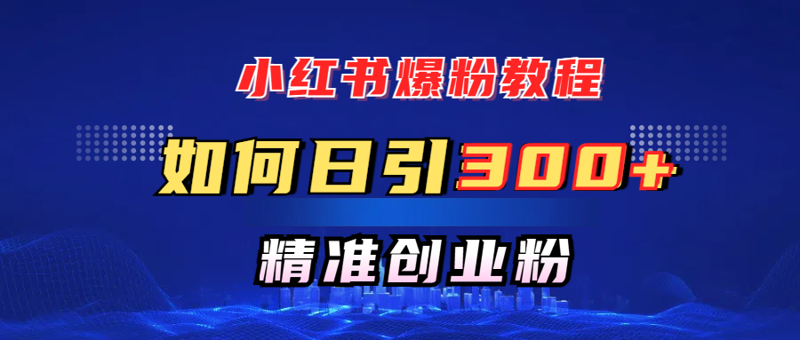 小红书爆粉教程，如何日引300+创业粉，快速实现精准变现！-云创网-综合网创资源
