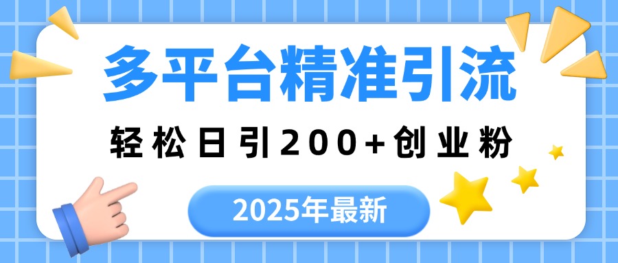 2025年最新多平台精准引流，轻松日引200+-云创网-综合网创资源