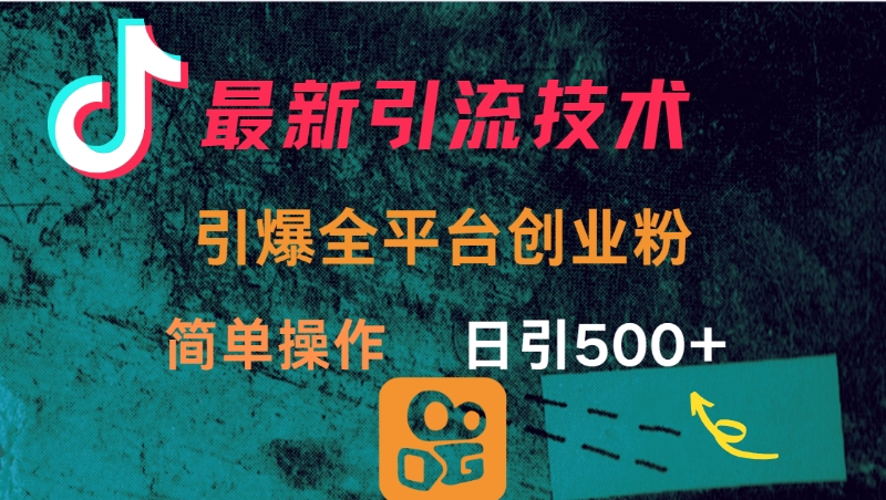 最新引流方法，引爆全平台创业粉操作简单，日引300＋-云创网-综合网创资源